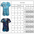 Miniatyrbilde 3 av 3: Dame V-hals Kort Erme T-skjorte Trykket Sommer Casual Topper (b)