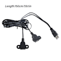 Miniatyrbilde 3 av 5: USB Y-splitterkabel hann til dobbel hunnforlengelse ladekabel for bærbar PC, telefon, nettbrett kun for lading, hvit White