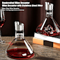 Miniatyrbillede 3 af 4: Glas Vinkaraffel med Belufter Rustfrit Stål Filtrering 12-Kanals 1600ml Kapacitet Håndlavet Rødvin