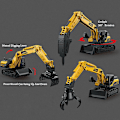 Pikkukuva 2 / 5: Leikkiauto Poika Suuri Rakennusajoneuvo Kaivuri Bulldozer Pihti Maaporakone Malli Manual Gripper