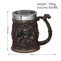 Miniatyrbilde 1 av 4: Viking Thor Mjolnir Drikkebeger Ølkrus Ølkrus Kaffebeger Odin Vinglass 20 Oz