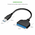 Miniatyrbillede 4 af 5: USB 3.0 til SATA 22-pins 2,5\" Harddisk SSD Adapter Connector Pinout SATA
