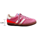 Miniatyrbillede 3 af 8: Læderversion af sports- og fritidssko i jordbærrosa til kvinder, tyske træningssko, der øger højden, Forrest Gump sko Pink 40