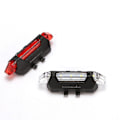 Miniatyrbillede 1 af 4: Genopladelig USB LED Cykel Baglygte Rød Lys Cykling LED Bag Multi Farve. (rød + hvid) (2 stk