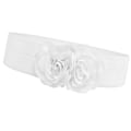Miniatyrbilde 5 av 5: Elastisk midjebelte, bredt belte for kvinner for bluse, genser, maxi-skjorter White