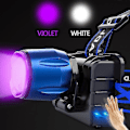 Miniatyrbilde 1 av 5: Kraftigste 85000lm T6 Led Uv Hodelykt Zoombar Sensor Usb Oppladbar Hodelykt Med Uv Lys/hvitt Lys Gratis Frakt