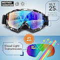 Miniatyrbild 3 av 4: Skidglasögon för vuxna, 2-pack Snowboardglasögon för tonåringar, män och kvinnor, Snöskoterglasögon med brett synfält