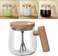 Self-Stirring Mug with Lid, 400ML Electric Mixing Cup, Self-Stirring Coffee Mug, High Borosilicate Glass Self-Stirring Mug