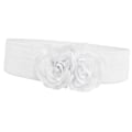 Miniatyrbilde 4 av 5: Elastisk midjebelte, bredt belte for kvinner for bluse, genser, maxi-skjorter White