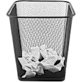 Miniatyrbillede 4 af 5: Skrivebordsaffaldsspand 18L - Mesh Metal Gitter Papirkurv, Kontor, Soveværelse Affaldsspand, Metal Affaldsspand - Sort