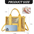 Miniatyrbillede 4 af 5: Tote Taske til Kvinder, Skinnende Læder Tote Taske Trendy Top Håndtag Crossbody Håndtasker til Arbejde Rejse