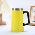 Miniatyrbilde 5 av 5: 700ML Ølseidel Dobbel Vegg Isolering Rustfritt Stål Kaffekopp Termokopp for Varme Kalde Drikker Stort Håndtak Knusesikker Eventyr Drikkekopp white