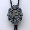 Miniatyrbillede 3 af 5: Original Initial P Western Bryllupsslips Læder Halskæde