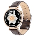 Miniatyrbillede 2 af 5: Til Garmin Lily 2 Active/Lily 2 håndledsrem 14 mm Toplag Ko Læder Urrem Brown Bamboo Grain