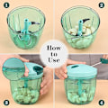 Miniatyrbillede 5 af 5: Manuel grøntsagshakker med 5 blade, nem håndbetjent bærbar hvidløgspresser, piskeris og smoothieblender, 900 ml (blå) fra Valuetools BPA-fri