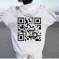 Miniatyrbilde 2 av 3: F**k You QR-kode Hettegenser Morsom QR-skannekode Vits Hettegenser Unisex, Unisex Oversize Hettegenser Sweatshirt Skjorter Topper S-5XL L White