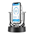 Miniatyrbilde 1 av 5: Dobbel Telefon Swing Enhet Automatisk Ristevippe Steg Tjenende Mobiltelefonholder Støtte Skrivebordsbrakett Smarttelefonstativ