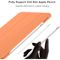Pikkukuva 2 / 5: iPad Air 4 Kotelo 2020 - iPad Air 4. sukupolven kotelo 10,9 tuumaa, kevyt ohut suojus läpikuultavalla himmeällä kovalla takaosalla [Tukee Touch ID:tä] (Oranssi)