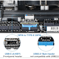 Pikkukuva 2 / 5: Tietokoneen emolevyn USB 3.0 19-nastainen Type-C -paneeliin Er Type-E -sovitin 20-19 nastainen laajennus