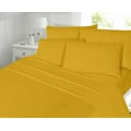 Miniatyrbilde 3 av 4: 4-delt flanellsengetøysett (laken, overflate, putevar par) Flanell Single Mustard