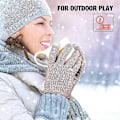 Miniatyrbillede 5 af 5: 4 par dame vinter touch screen handsker varme fleeceforede strikhandsker elastiske