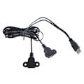 Miniatyrbillede 1 af 5: USB Splitterkabel med ørehuller, vægmonterbar, kun opladning, forlængerledning til mobile enheder og elektronik - Sort Black