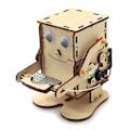 Miniatyrbilde 1 av 5: Robot som spiser mynter - Tremodell for DIY, undervisning, læring, STEM-prosjektsett for barn, vitenskapelig eksperiment, tremonteringsett