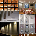 Miniatyrbilde 3 av 5: Sorte 9 stk Mini 12V 1W LED Takinnfelte Spotlights IP65, 3000K (120, Varmt Hvit)