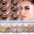 Miniatyrbild 4 av 5: 4 Färger Skimmer Highlighter Smink Kontur Palett, Skimmer Rouge & Smink Highlighter Puder Bronzer Palett