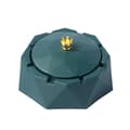Krone Askebeger med Lokk Elegant Diamantdesign Rustfritt Stål Inner Green