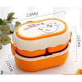 Miniatyrbilde 2 av 4: Moderne Bento-boks for voksne og barn - Bento matboks for barn med skje, gaffel og spisepinner - Tåler oppvaskmaskin og mikrobølgeovn (Oransje)