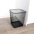 Miniatyrbillede 5 af 5: Skrivebordsaffaldsspand 18L - Mesh Metal Gitter Papirkurv, Kontor, Soveværelse Affaldsspand, Metal Affaldsspand - Sort