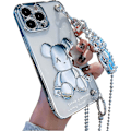 Miniatyrbild 1 av 5: Sött Skal för Iphone 13 Pro Max, Handledsrem Ställ Mjukt Tpu Stötsäkert, Tecknat Kawaii Skydd Mode Minnie Mouse Glitter Bling Design, Iphone Skal
