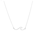 Miniatyrbillede 1 af 3: Ocean Wave Halskæde 925 Sterling Sølv 18K Hvidguld Belagt Minimalistisk Linje Vedhæng Choker Halskæde Justerbar Kæde