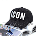 Miniatyrbilde 3 av 5: Høykvalitets 100% Bomull Justerbar Baseball Caps Ikon Monogram Svart D