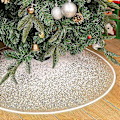 Miniatyrbilde 1 av 5: N&T NIETING Jute Juletre Skjørt, 76 cm Glitter Juletre Skjørt Full Snøfnugg Prikk Rustikk Julematte for Julebord Xmas Dekor
