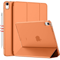 Pikkukuva 1 / 5: iPad Air 4 Kotelo 2020 - iPad Air 4. sukupolven kotelo 10,9 tuumaa, kevyt ohut suojus läpikuultavalla himmeällä kovalla takaosalla [Tukee Touch ID:tä] (Oranssi)