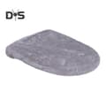 Toalettlokkdeksel i ensfarget, ultra-myk med elastisk bånd, sklisikkert materiale, vaskbart, universell passform, baderomstilbehør light grey