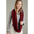 Miniatyrbild 5 av 5: Dam Tjock Ribbstickad Vinter Infinity Cirkel Loop Halsduk Premium Twist Claret