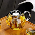 Miniatyrbillede 1 af 3: Glas tekande husholdningsfilter tesæt blomster tekande 650ml