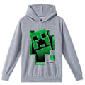 Pikkukuva 1 / 2: Minecraft Lasten Creeper Kuviollinen Huppari Rento Pitkähihainen Huppupusero -NMAOV Grey 6-7Years