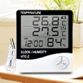 Miniatyrbillede 2 af 4: Indendørs og udendørs stor skærm HTC-1 digital temperatur- og fugtighedsmåler til husholdningsbrug, elektronisk termometer