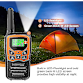 Miniatyrbillede 4 af 5: Kryc Walkie Talkies, Walkie Talkies med lang rækkevidde til voksne med 22 Frs-kanaler, Familie Walkie Talkie med LED-lommelygte Vox LCD-display til vandreture