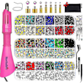 Miniatyrbilde 1 av 5: Rhinestone Setter, Applikatorsett, Hot Fixed Wand Bedazzler Kit, 4080 stk, Ab Krystall, Klar, 14 Farger, 7 Tips, 4 Edelstensstørrelser, Pinsett, Jewel Pi