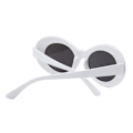 Miniatyrbillede 3 af 4: Hvid Store Runde Retro Solbriller Sort Glas hvid