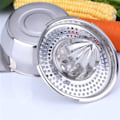 Miniatyrbillede 4 af 5: 1 stk. Citruspresser Køkkenredskab Rustfrit Stål Juicer Maskine Bærbar Manuel Håndpresse Citron Appelsinpresser Multifunktion (Farve: 1 stk.)