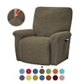 Miniatyrbild 1 av 4: All-inclusive elastisk recliner soffaöverdrag enfärgad polarfleece soffa kudde överdrag för alla årstider Recliner överdrag