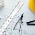 Miniatyrbilde 4 av 5: 3 Linjaler 15cm 20cm 30cm Student- og Kontorlinjalverktøy (Rustfritt Stål Linjal), Sølv
