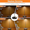Miniatyrbilde 3 av 5: LED Touch Trådløs Bordlampe, Oppladbar Bærbar Bordlampe, 3 Lysstyrkenivåer Dimbar Skrivebordslampe for Soverom Hjem Lesing Kontor Bar Kafé Terrasse Black