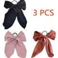 Pikkukuva 2 / 5: 3kpl Bowknot Hiussolmiot Joustavat Hius Scrunchies Sifonki Rusetti Hiusköydet Hiusten poninhäntäpidike